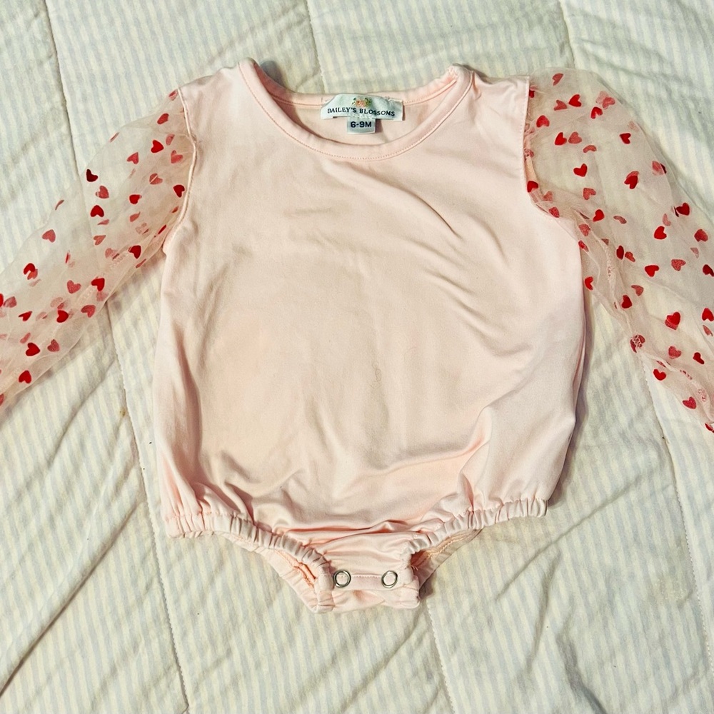 Sheer heart onesie for baby